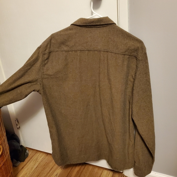 Brown/Olive Herringbone Button Down - Picture 4 of 4